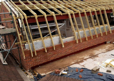 Timberwork being completed to a Mansard Roof