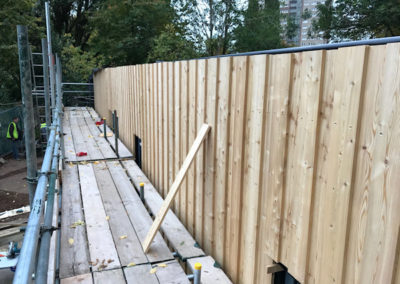 Larch timber cladding to new school building