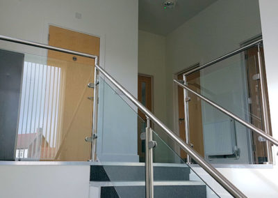 Installation of new brushed steel handrail