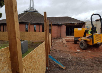 Preparing the site for the foundations