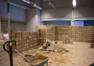 Internal blockwork erected in veterinary practice refurbishment