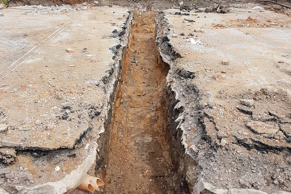 Trench dug out ready for concrete